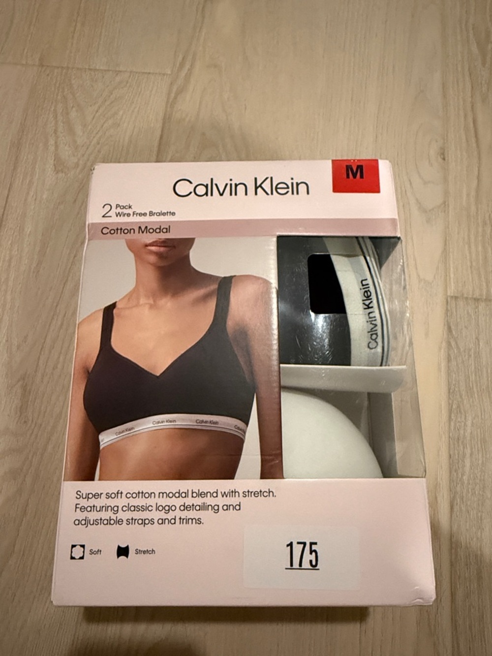 Calvin Klein 2-Pack Cotton Modal Wire-Free Bralettes - Size Medium